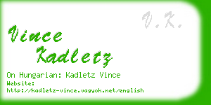 vince kadletz business card